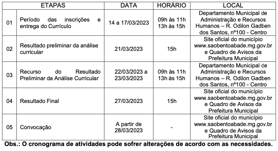 pss 003 2023 cronograma