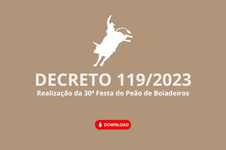 Decreto 119/2023 - Festa do Pe&atilde;o 2023