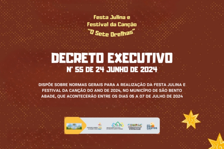Decreto Festa Julina e Festival da Can&ccedil;&atilde;o